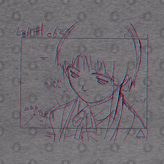 Lain Iwakura 3D Sketch 001 - Black on White by RAdesigns